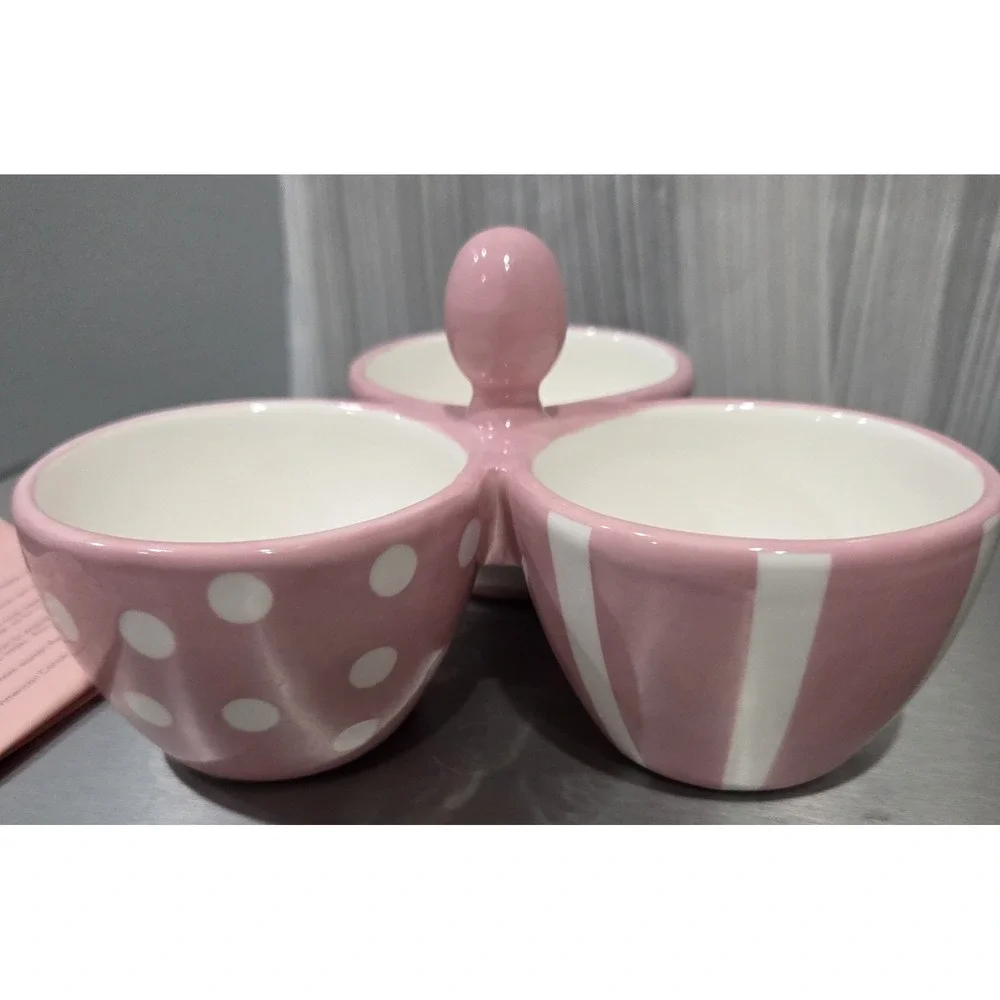 Pampered Chef Simple Additions Trio Snack Dip Bowls Pink American Cancer Society